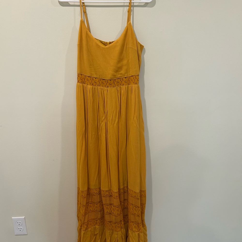 Mustard Yellow Spaghetti Strap Maxi Dress